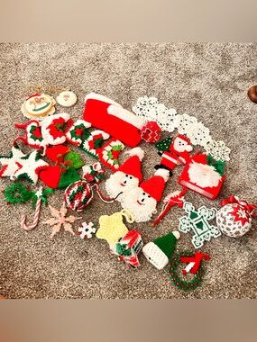 Lot of 35 handmade Christmas ornaments